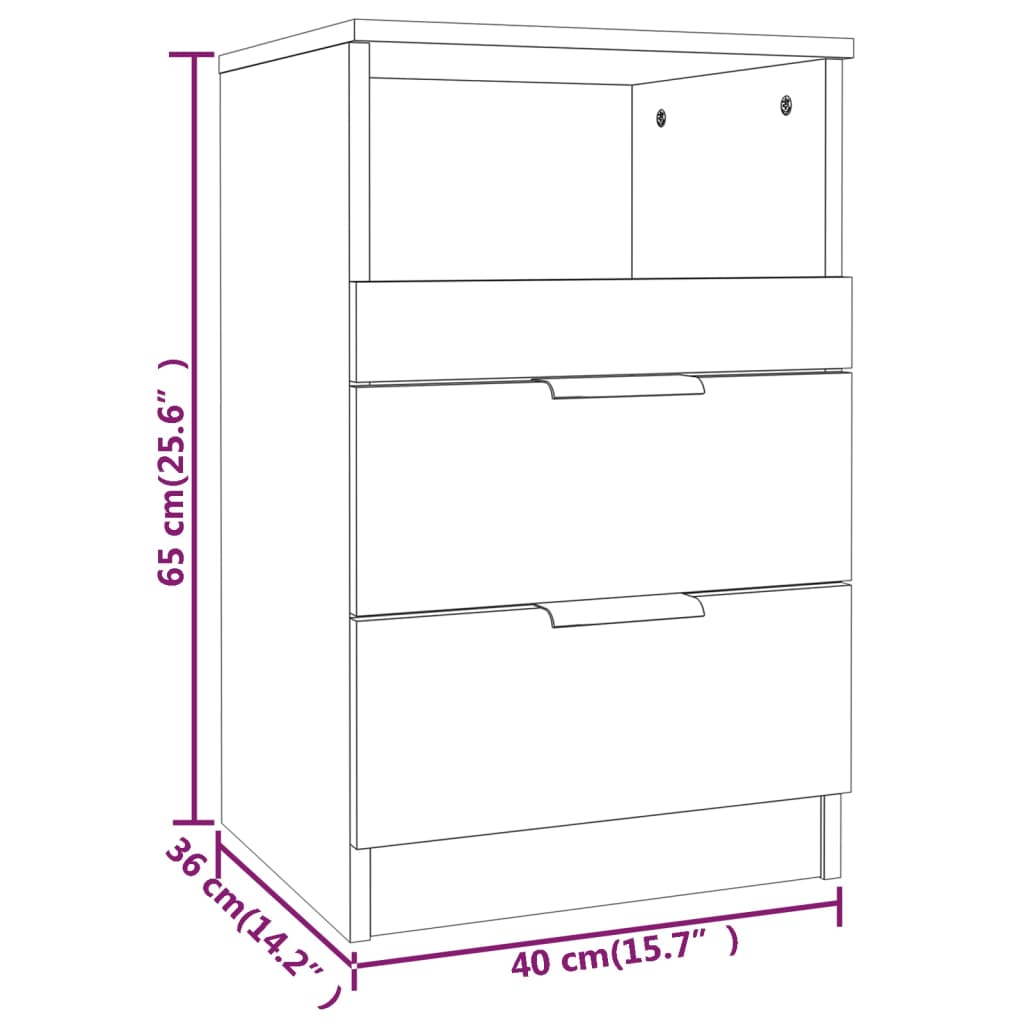 Comodini 2 pz Rovere Fumo in Legno Multistrato - homemem39