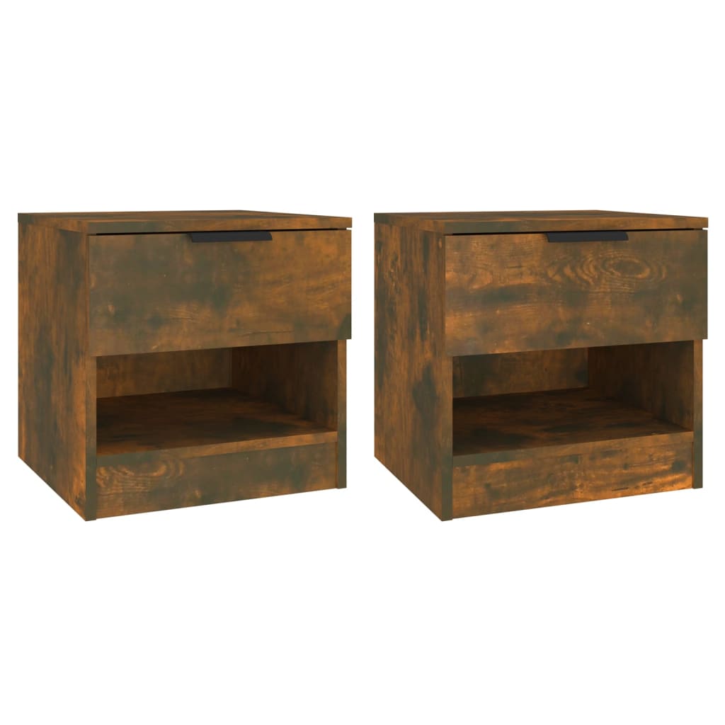Comodini 2 pz Rovere Fumo in Legno Multistrato - homemem39