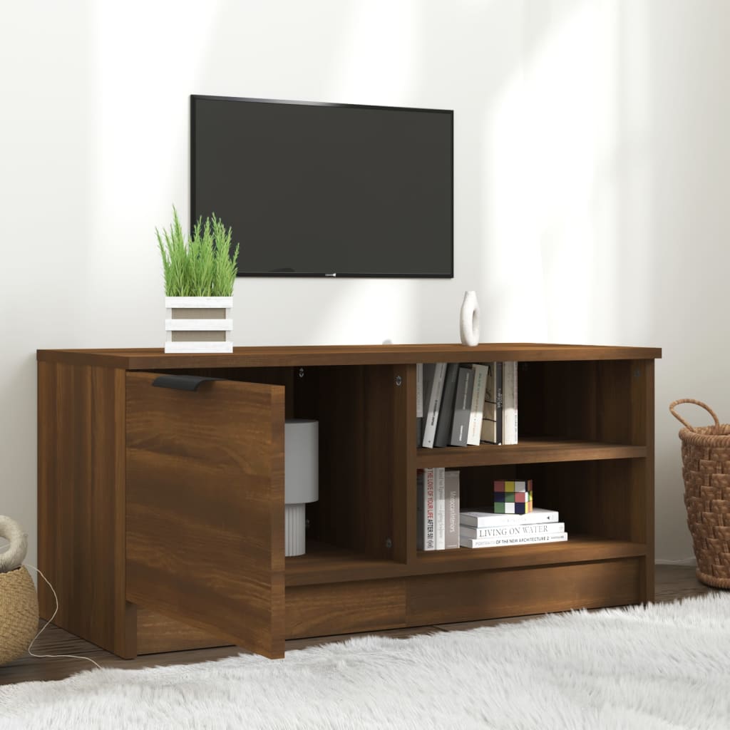 Mobile TV Rovere Marrone 80x35x36,5 cm in Legno Multistrato - homemem39