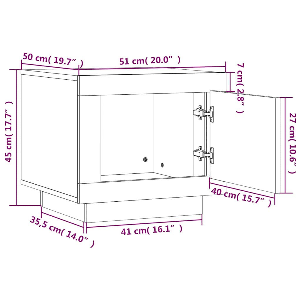 Tavolino da Salotto Rovere Fumo 51x50x45cm in Legno Multistrato | homemem39