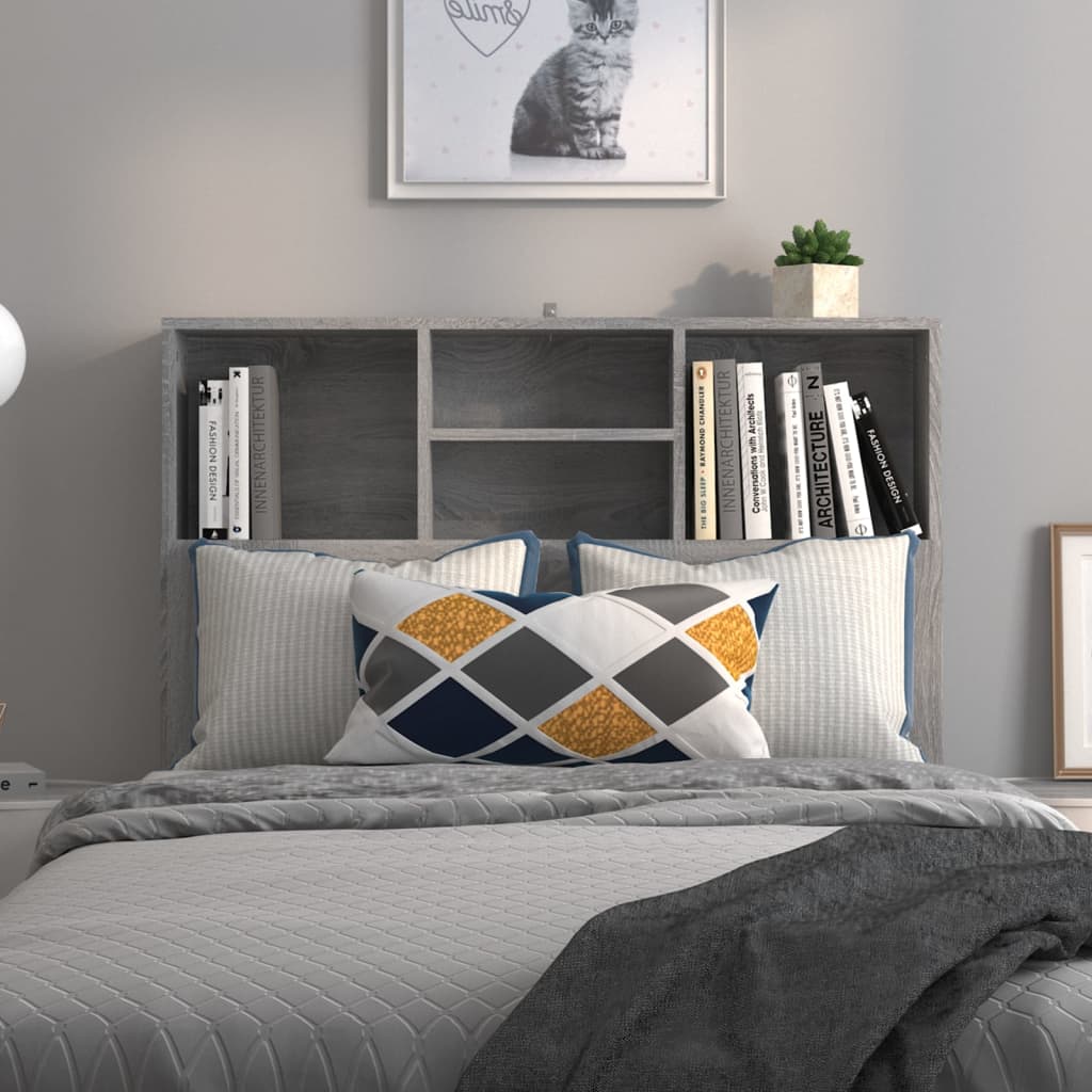 Testiera con Contenitore Grigio Sonoma 100x19x103,5 cm - homemem39