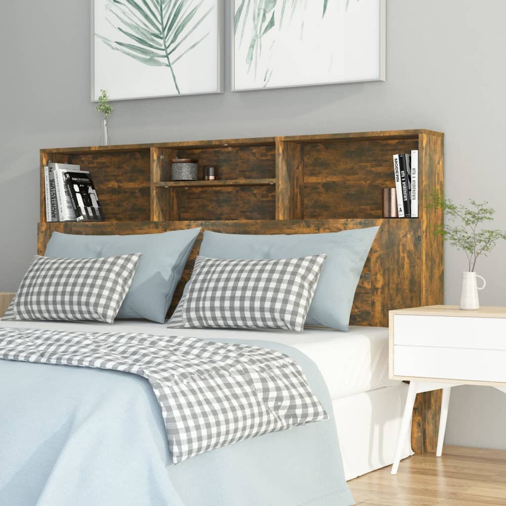 Testiera con Scomparti Rovere Fumo 160x19x103,5 cm - homemem39