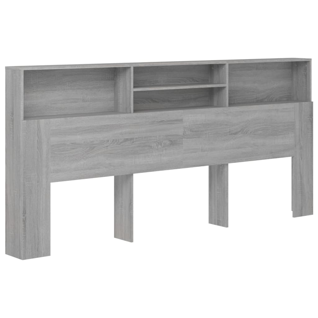Testiera con Contenitore Grigio Sonoma 220x19x103,5 cm - homemem39