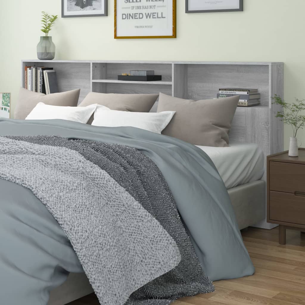Testiera con Contenitore Grigio Sonoma 220x19x103,5 cm - homemem39