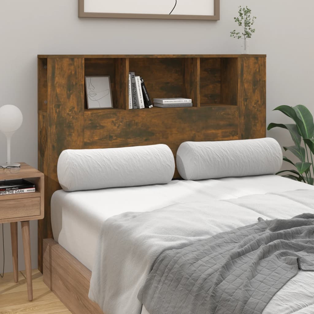 Testiera con Scomparti Rovere Fumo 120x18,5x102,5 cm - homemem39