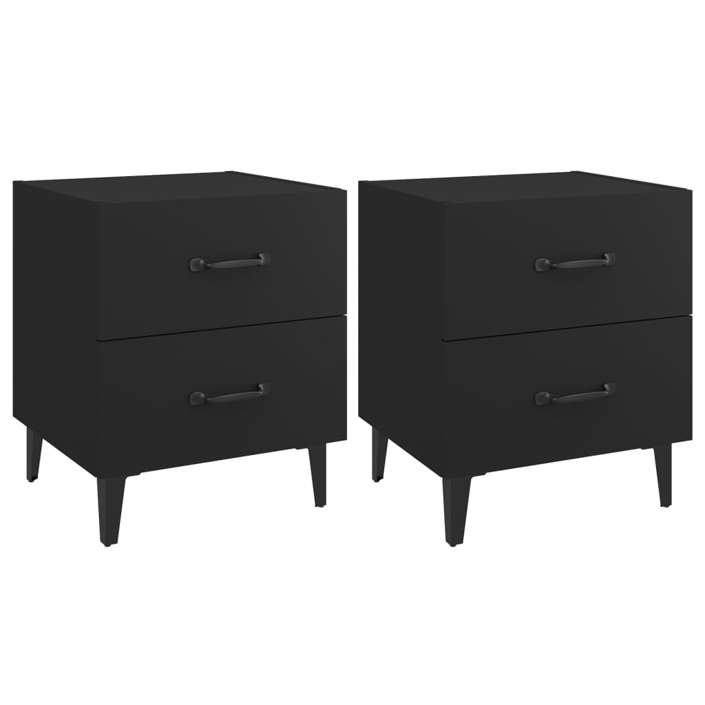 Bedside tables 2 pcs Black 40x35x47.5 cm