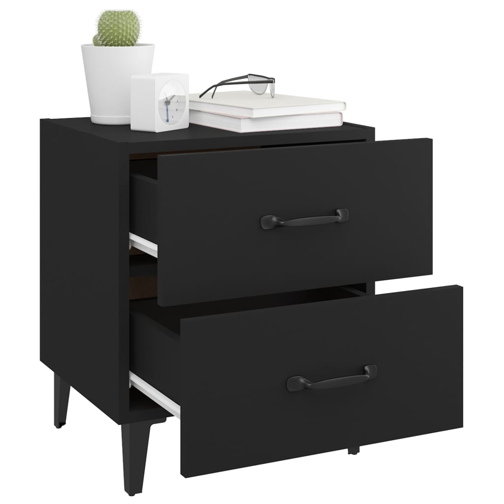 Bedside tables 2 pcs Black 40x35x47.5 cm