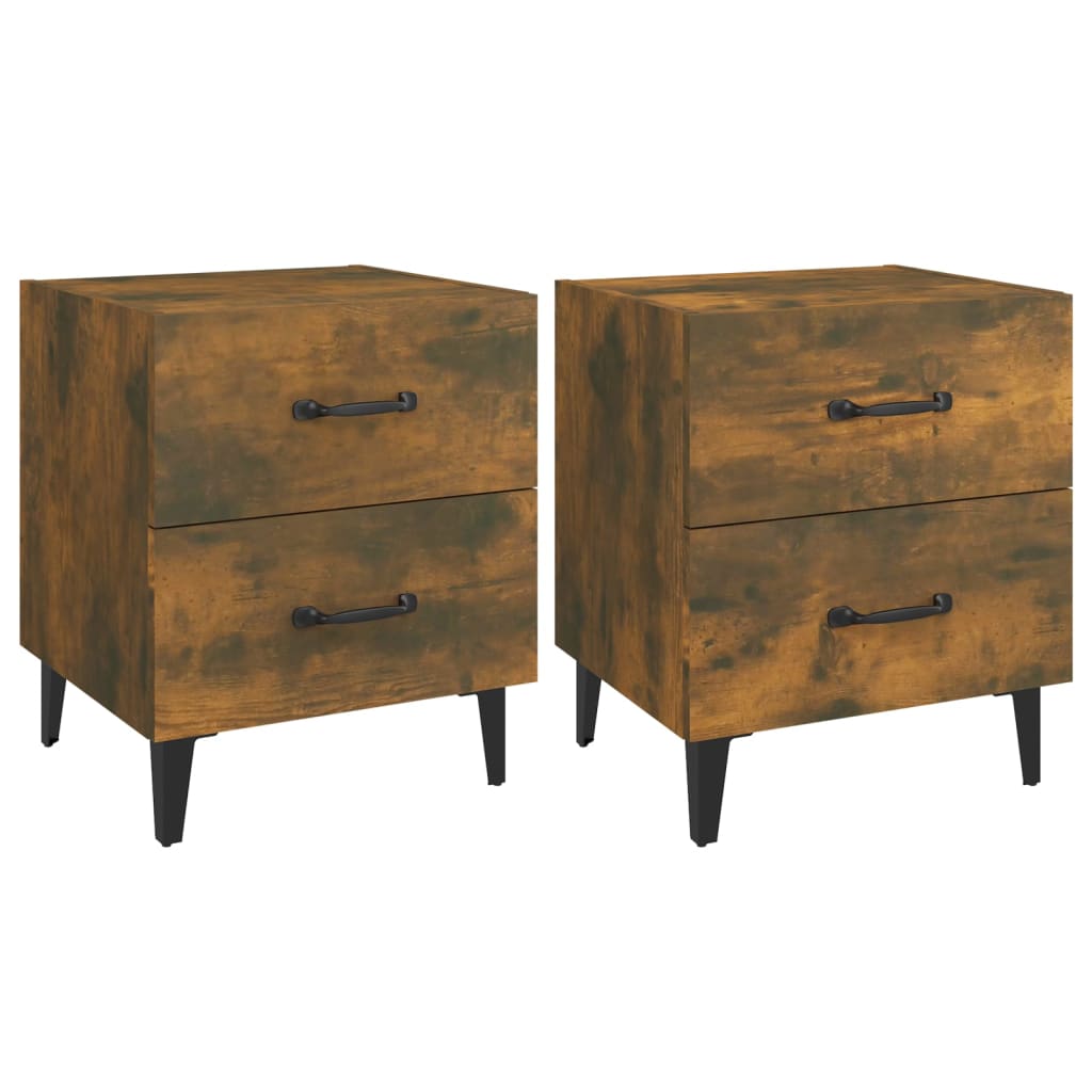Comodini 2 pz Rovere Fumo 40x35x47,5 cm - homemem39