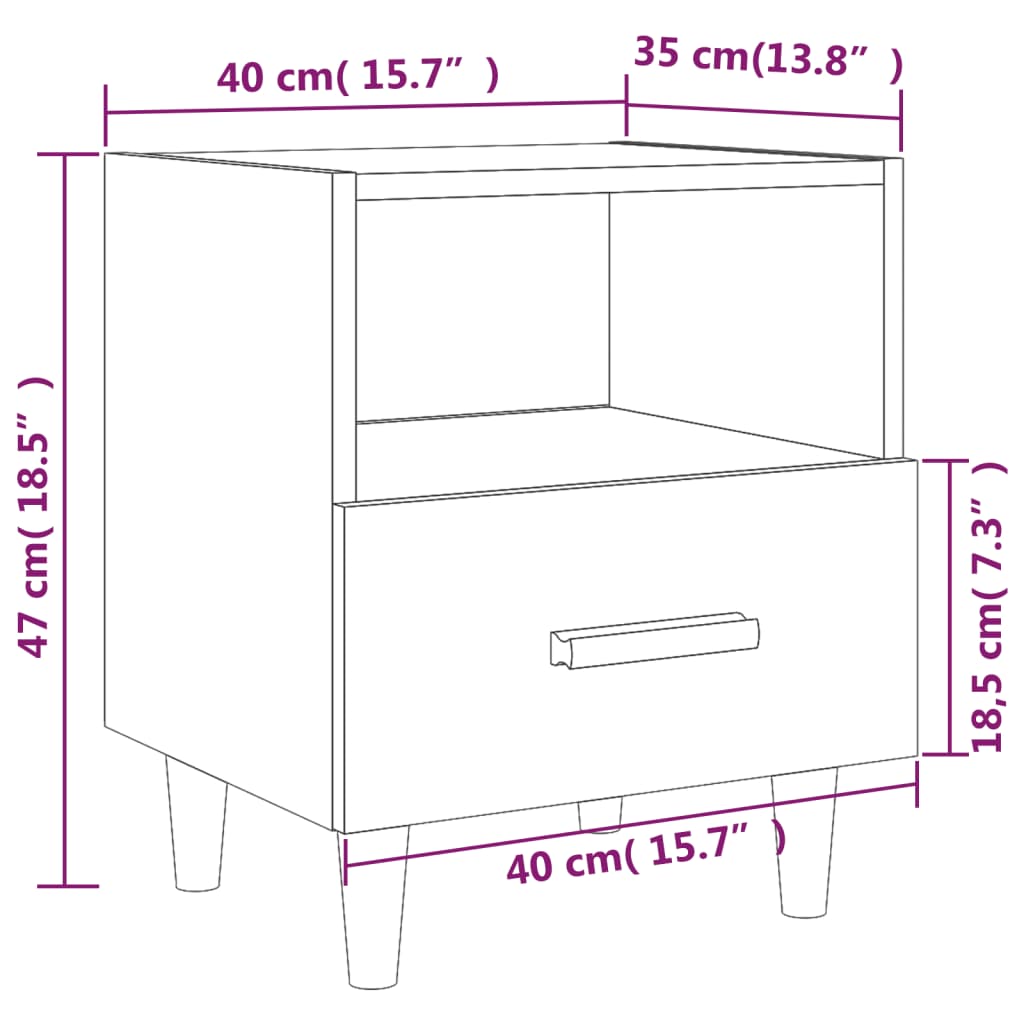 Comodino Rovere Fumo 40x35x47 cm - homemem39