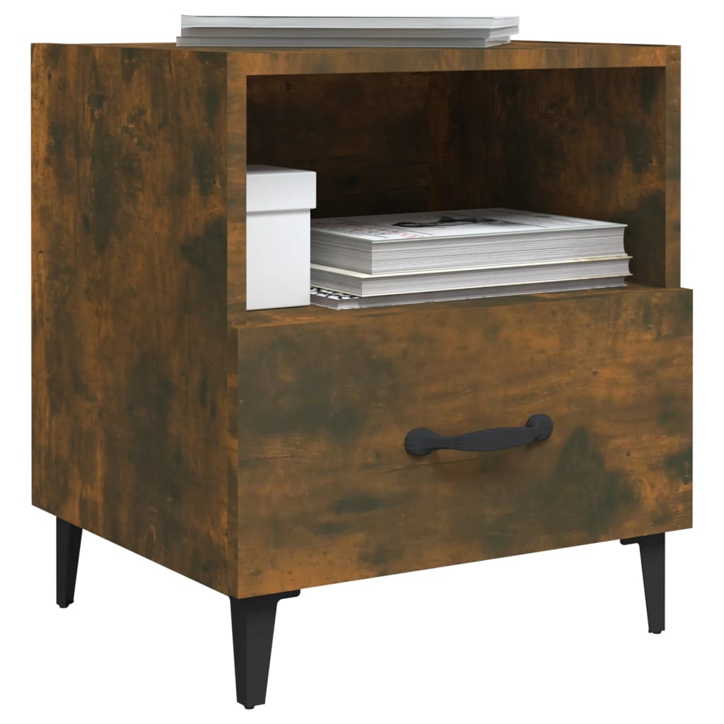 Comodini 2 pz Rovere Fumo in Legno Multistrato - homemem39