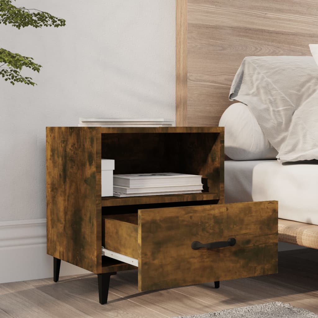 Comodini 2 pz Rovere Fumo in Legno Multistrato - homemem39