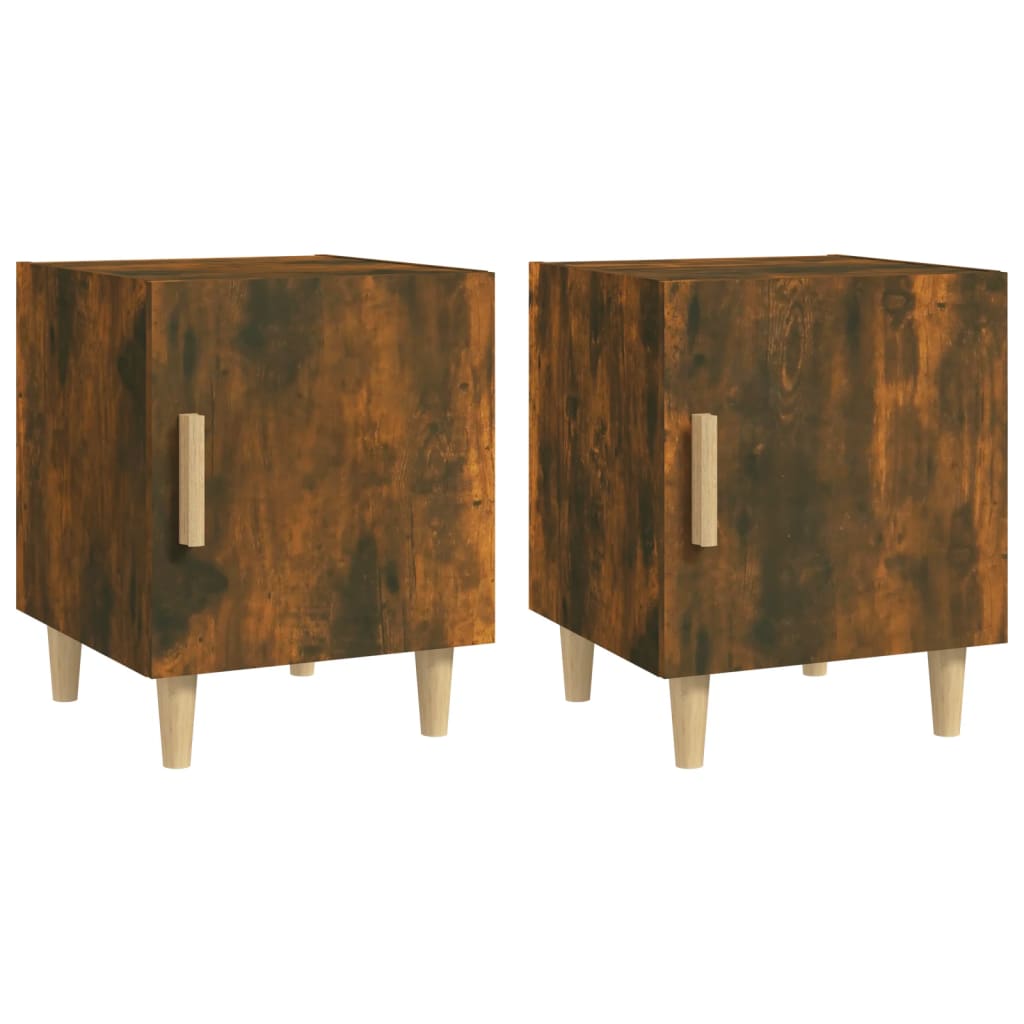 Comodini 2 pz Rovere Fumo in Legno Multistrato - homemem39