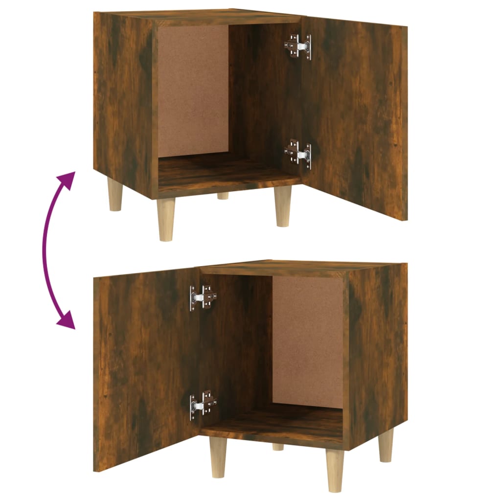 Comodini 2 pz Rovere Fumo in Legno Multistrato - homemem39