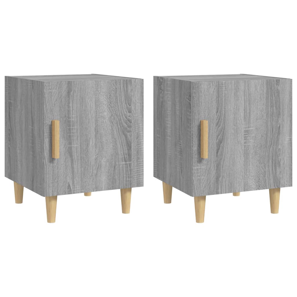 Comodini 2 pz Grigio Sonoma in Legno Multistrato - homemem39
