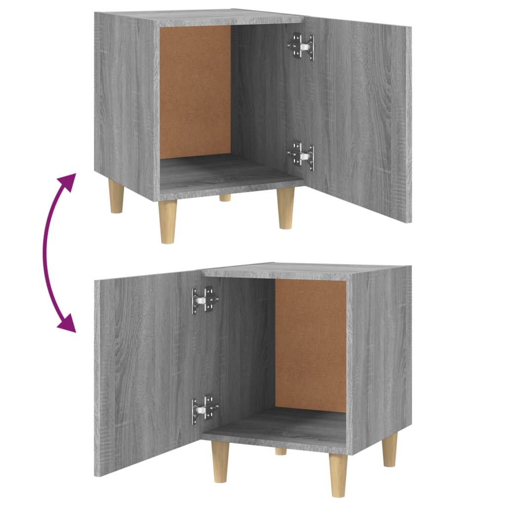 Comodini 2 pz Grigio Sonoma in Legno Multistrato - homemem39