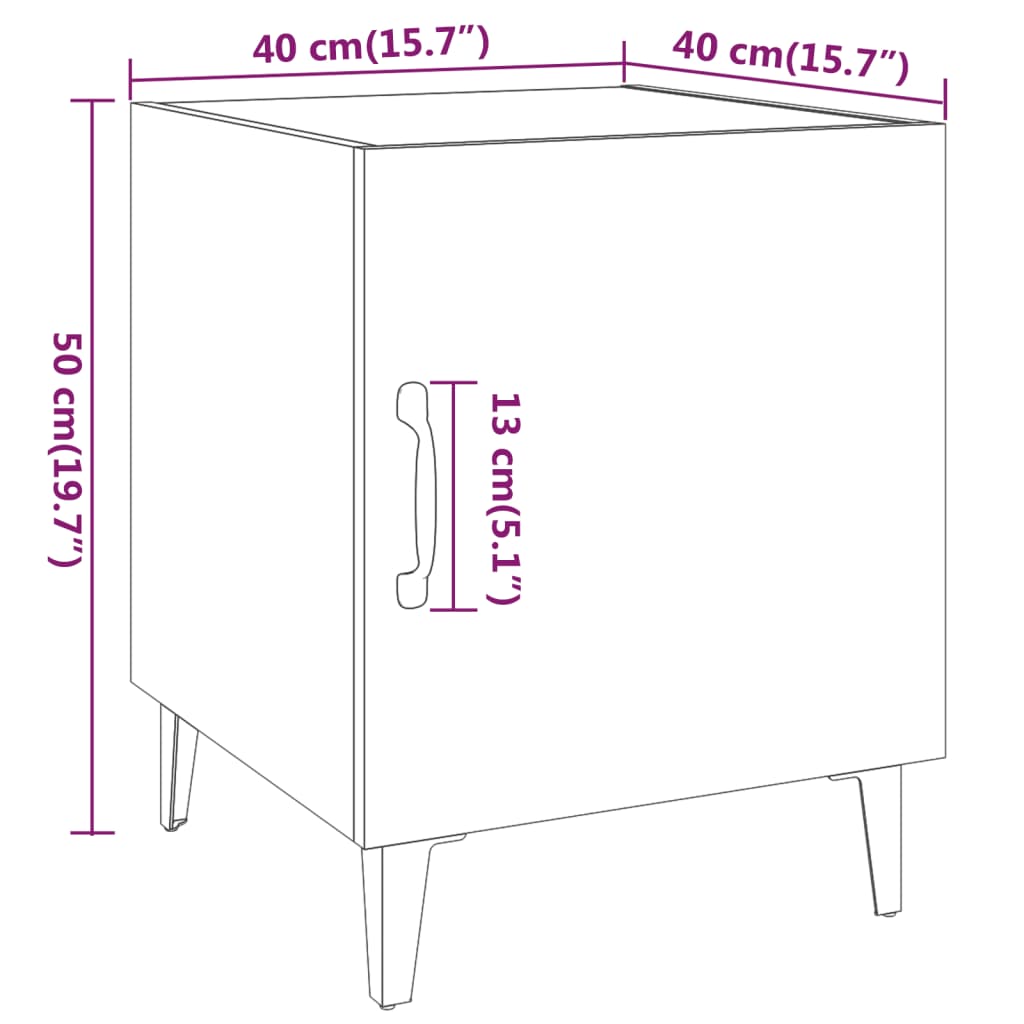 Comodino Rovere Fumo in Legno Multistrato - homemem39