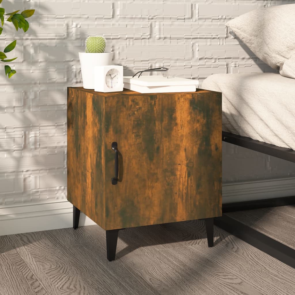 Comodini 2 pz Rovere Fumo in Legno Multistrato - homemem39