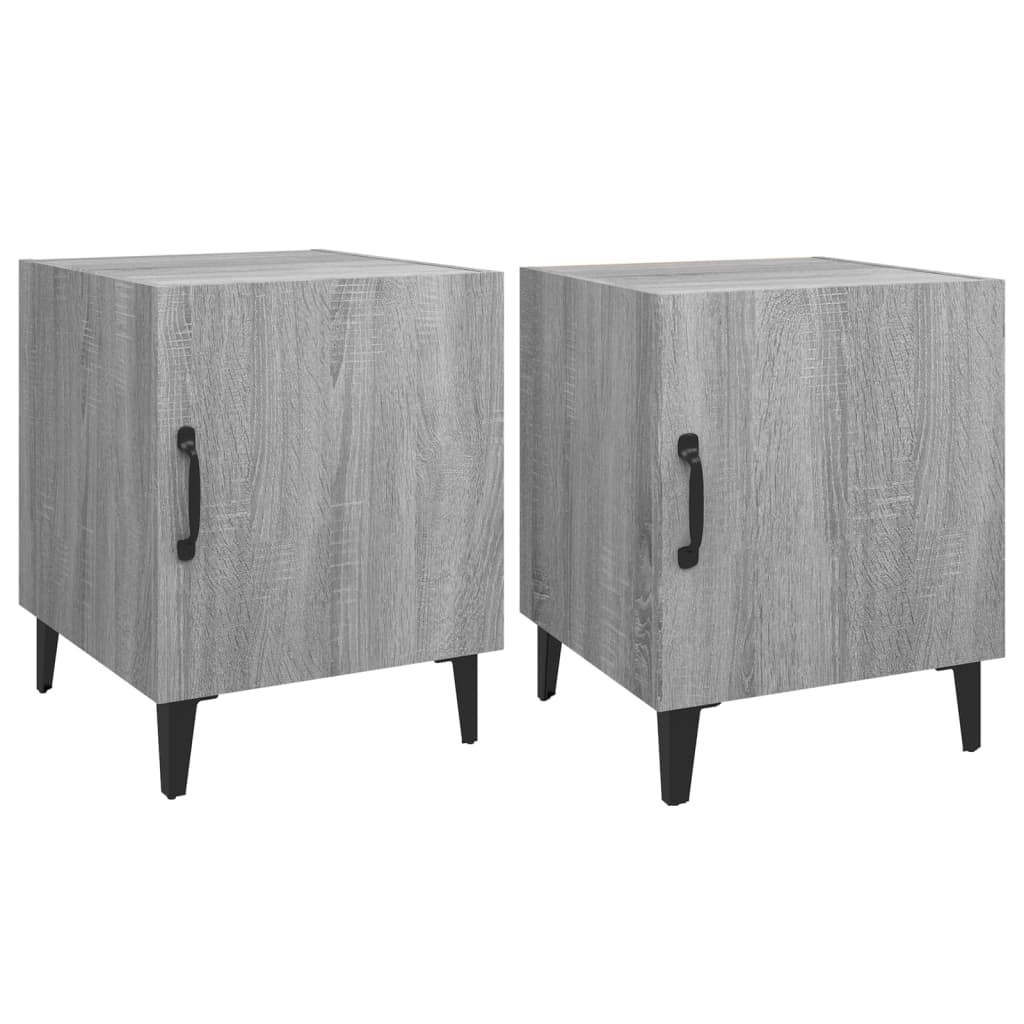Comodini 2 pz Grigio Sonoma in Legno Multistrato - homemem39