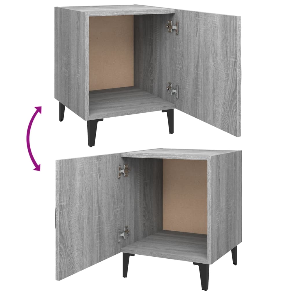 Comodini 2 pz Grigio Sonoma in Legno Multistrato - homemem39