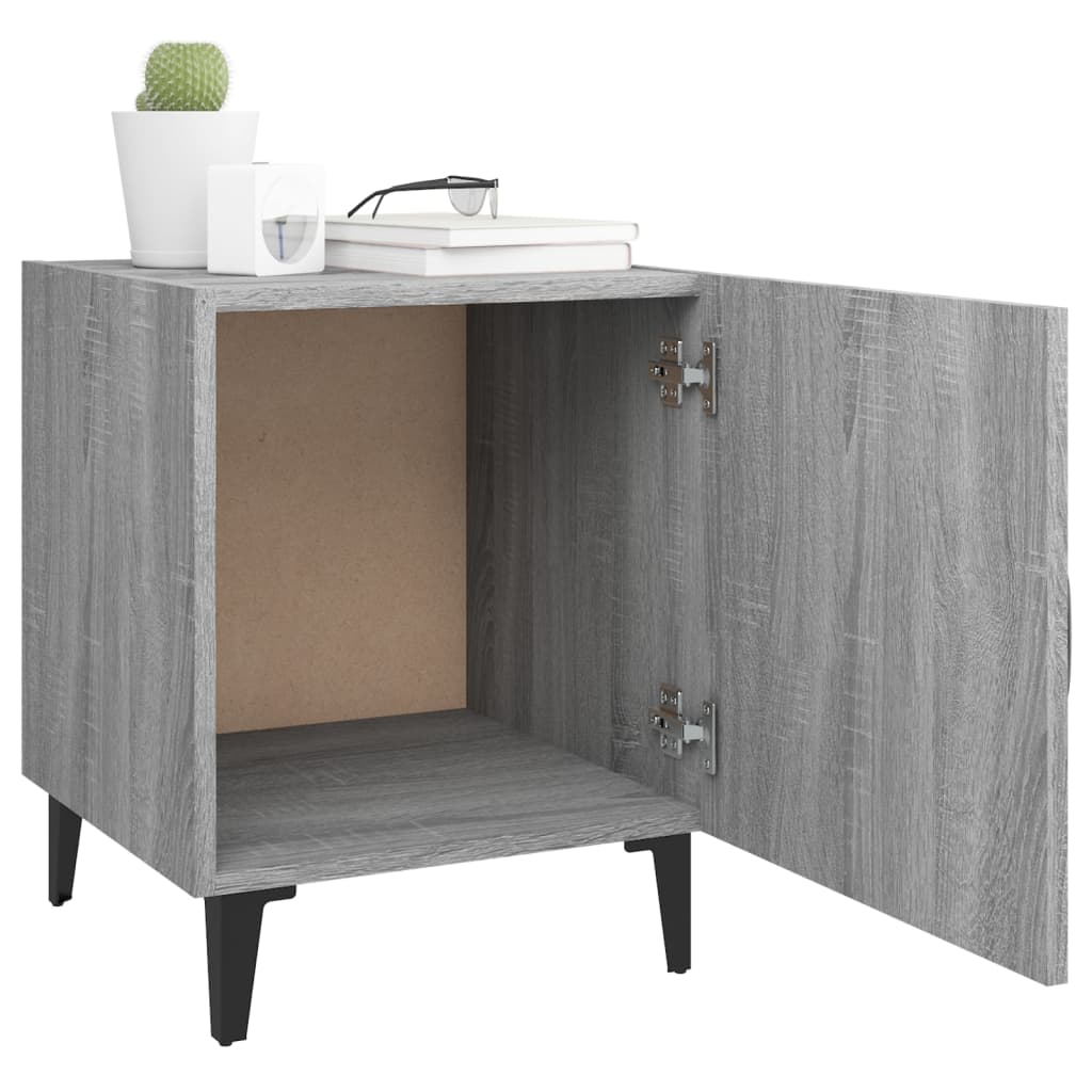Comodini 2 pz Grigio Sonoma in Legno Multistrato - homemem39
