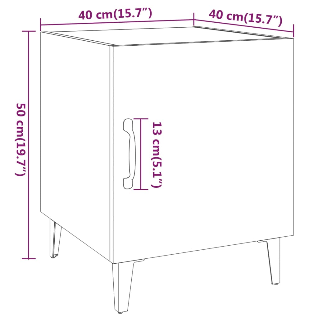 Comodini 2 pz Grigio Sonoma in Legno Multistrato - homemem39