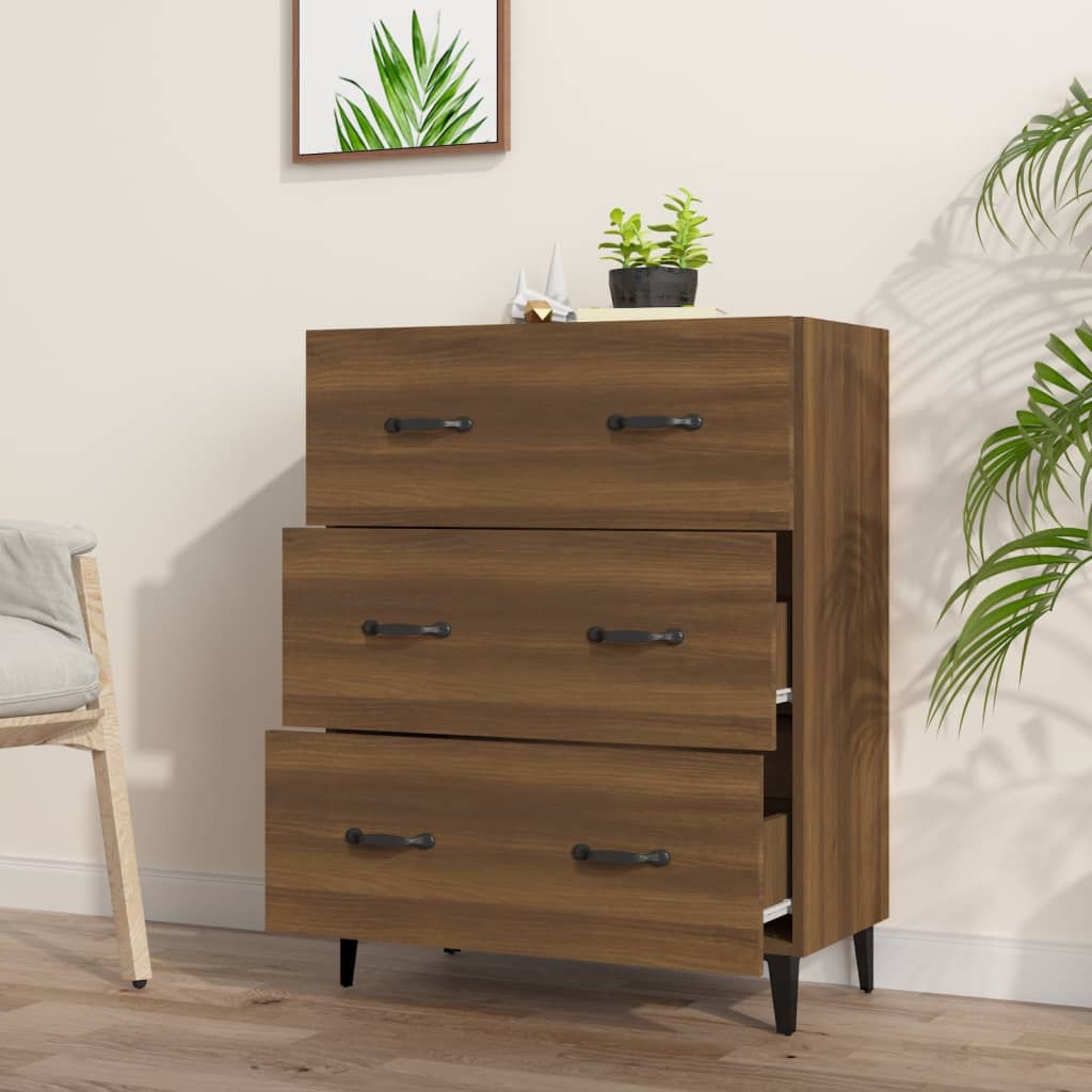 Sideboard aus brauner Eiche, 69,5 x 34 x 90 cm, aus Mehrschichtholz