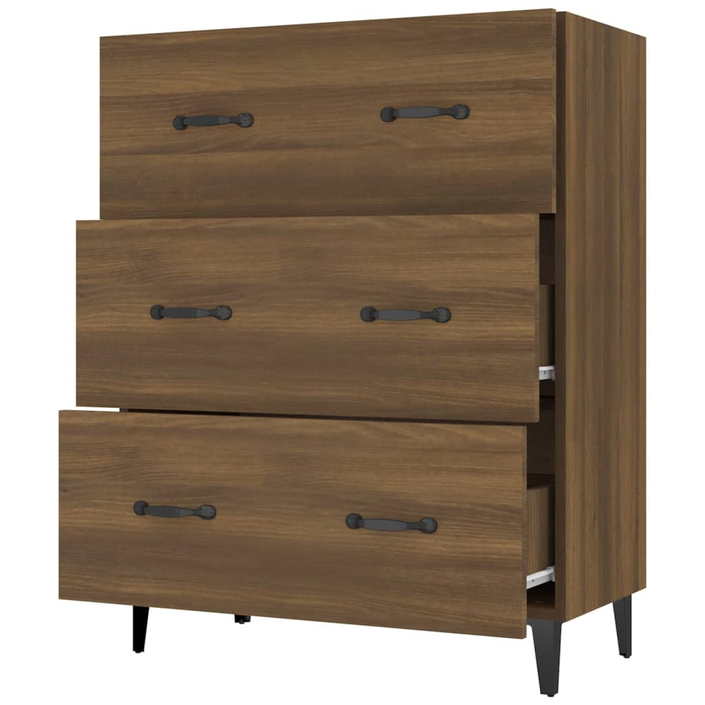 Sideboard aus brauner Eiche, 69,5 x 34 x 90 cm, aus Mehrschichtholz