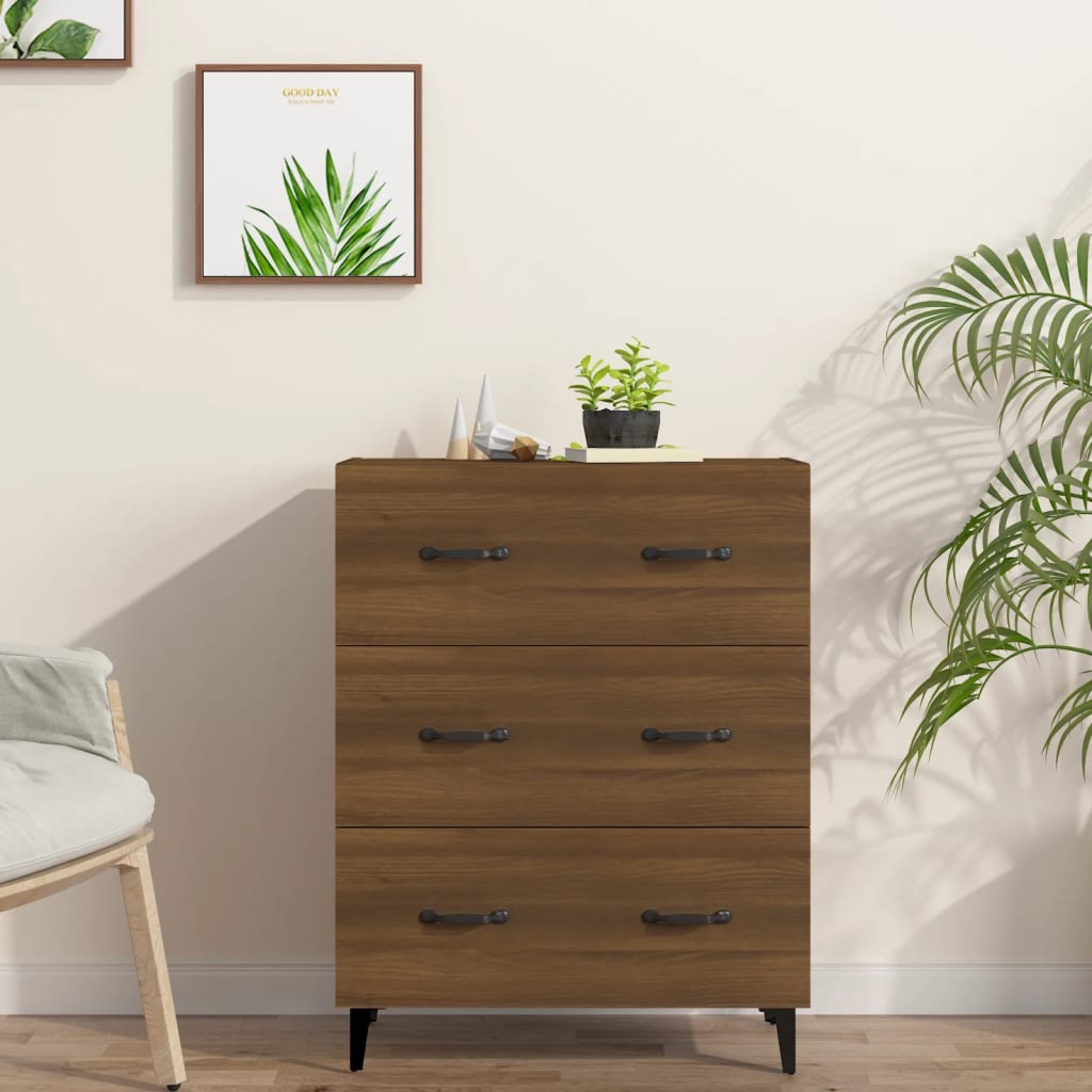 Sideboard aus brauner Eiche, 69,5 x 34 x 90 cm, aus Mehrschichtholz