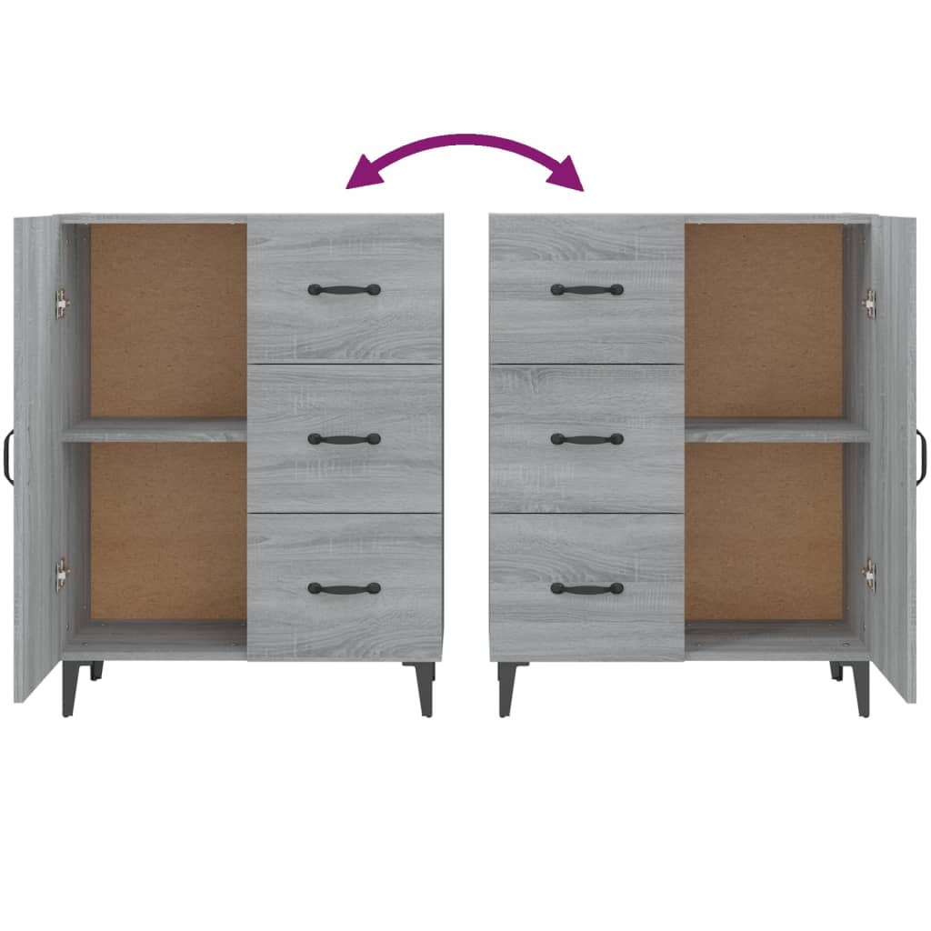 Credenza Grigio Sonoma 69,5x34x90 cm in Legno Multistrato - homemem39
