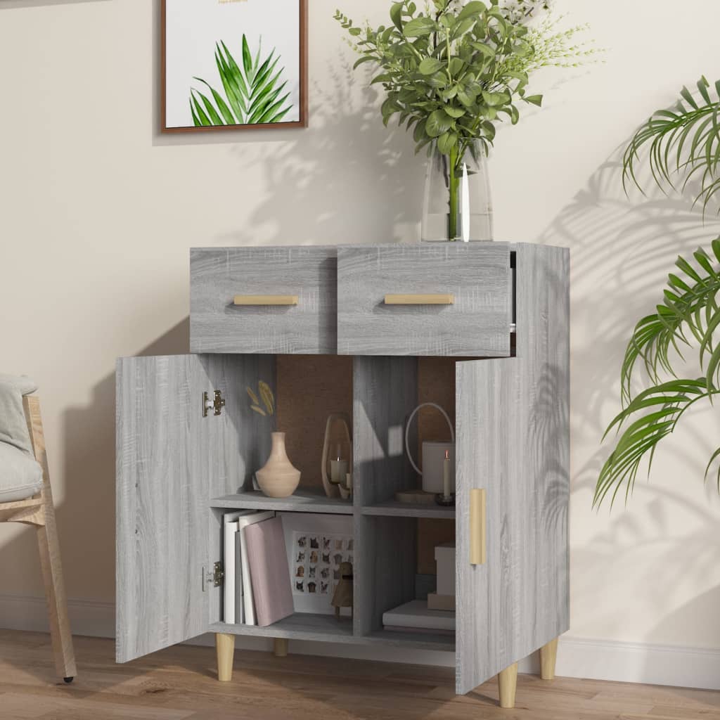 Credenza Grigio Sonoma 69,5x34x89 cm in Legno Multistrato - homemem39