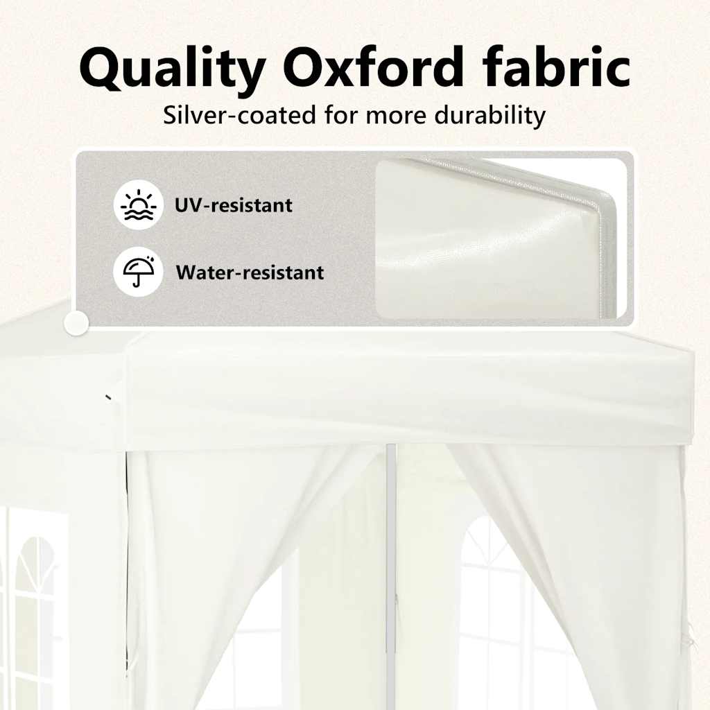 Tenda per Feste Pieghevole con Pareti Laterali Crema 2x2 m - homemem39