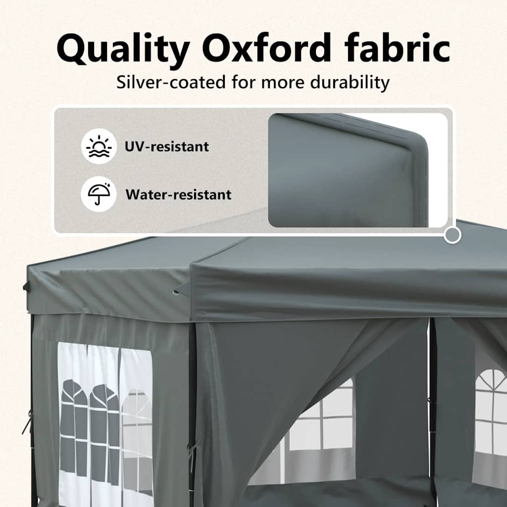 Tenda per Feste Pieghevole con Pareti Laterali Antracite 3x3 m | homemem39