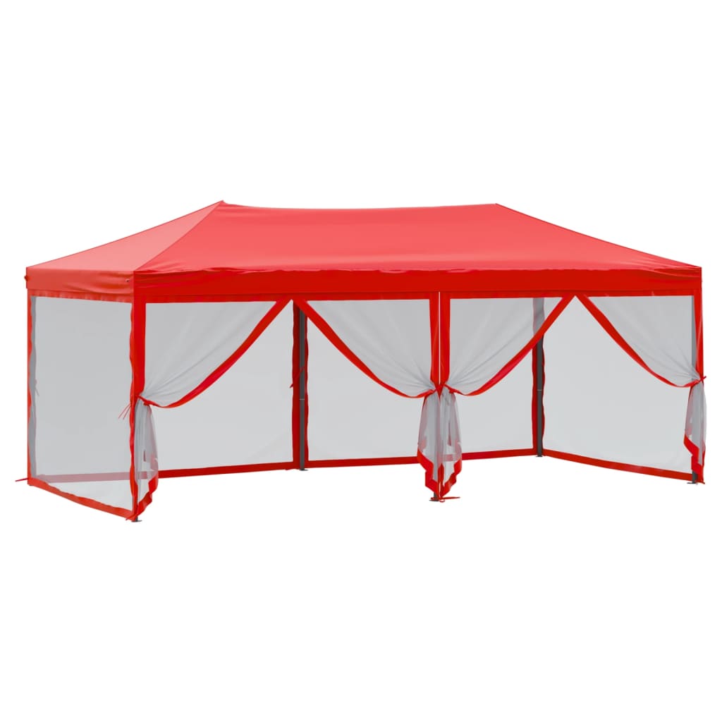 Tenda per Feste Pieghevole con Pareti Laterali Rosso 3x6 m - homemem39