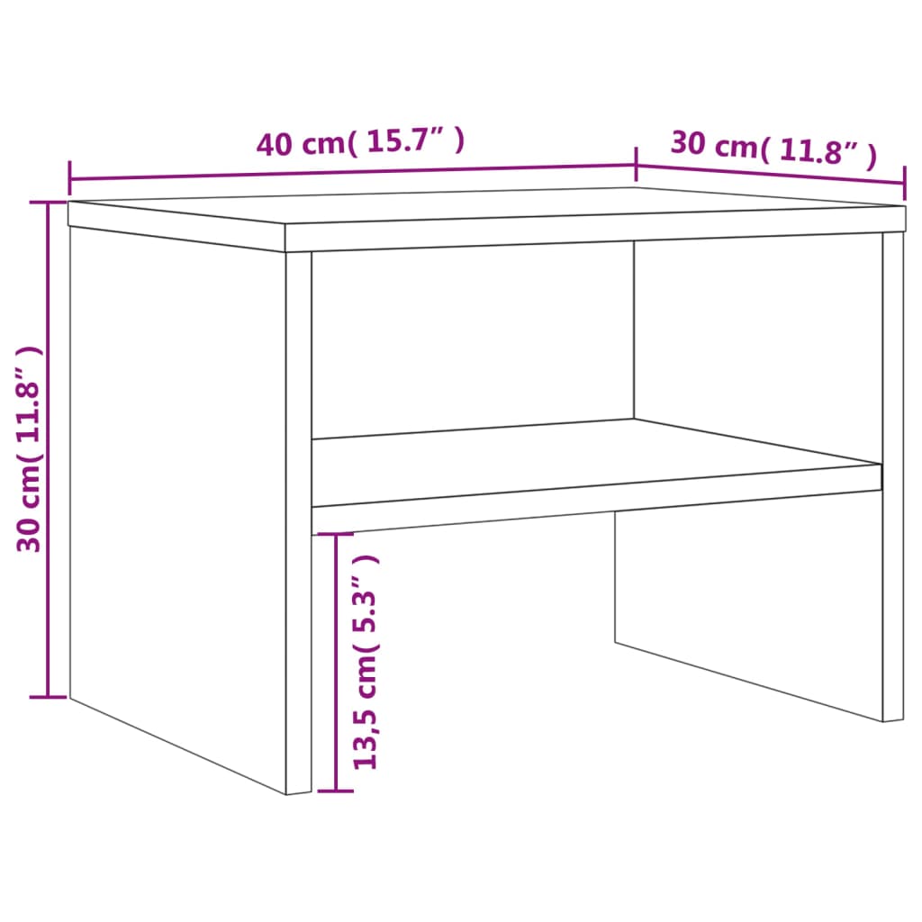 Comodini Rovere Fumo 2 pz 40x30x30 cm Legno Multistrato | homemem39