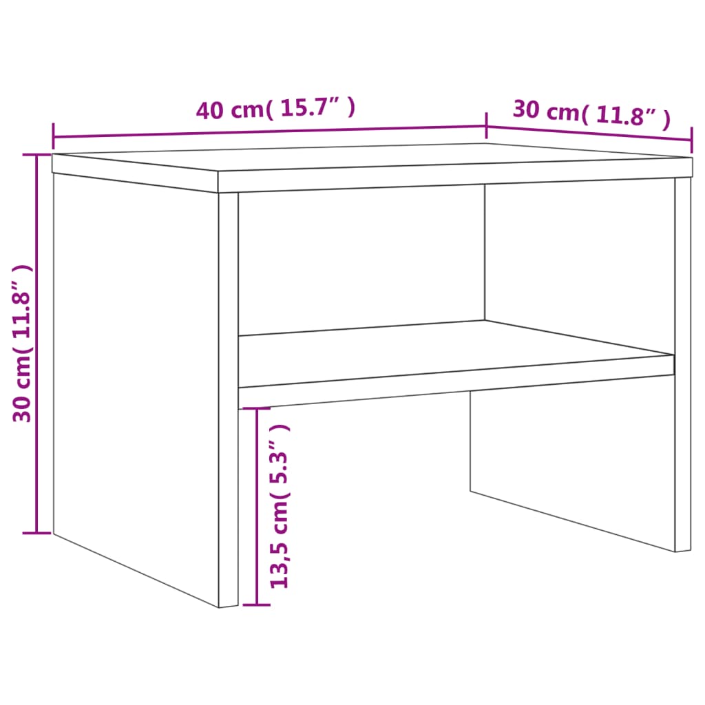 Comodini Grigio Sonoma 2 pz 40x30x30 cm in Legno Multistrato | homemem39