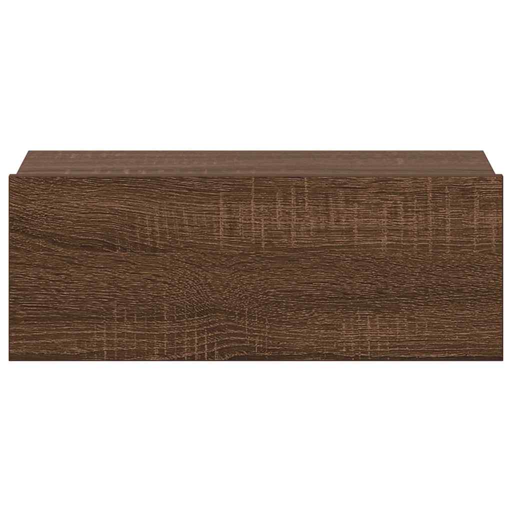 Comodino Pensile Rovere Marrone 40x30x15cm in Legno Multistrato