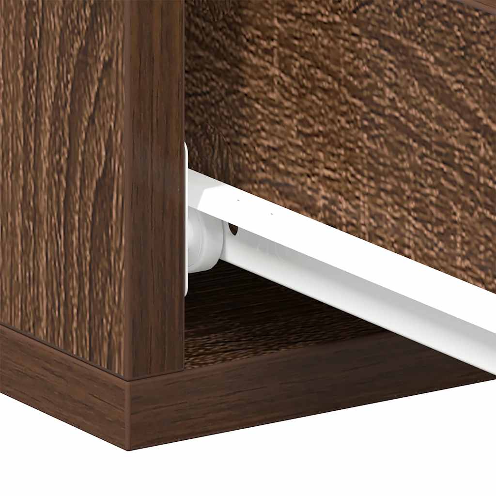 Comodino Pensile Rovere Marrone 40x30x15cm in Legno Multistrato