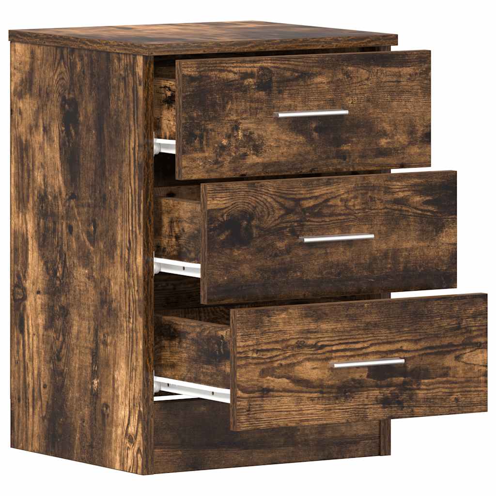Comodini 2 pz Rovere Fumo 38x35x56 cm in Legno Multistrato - homemem39