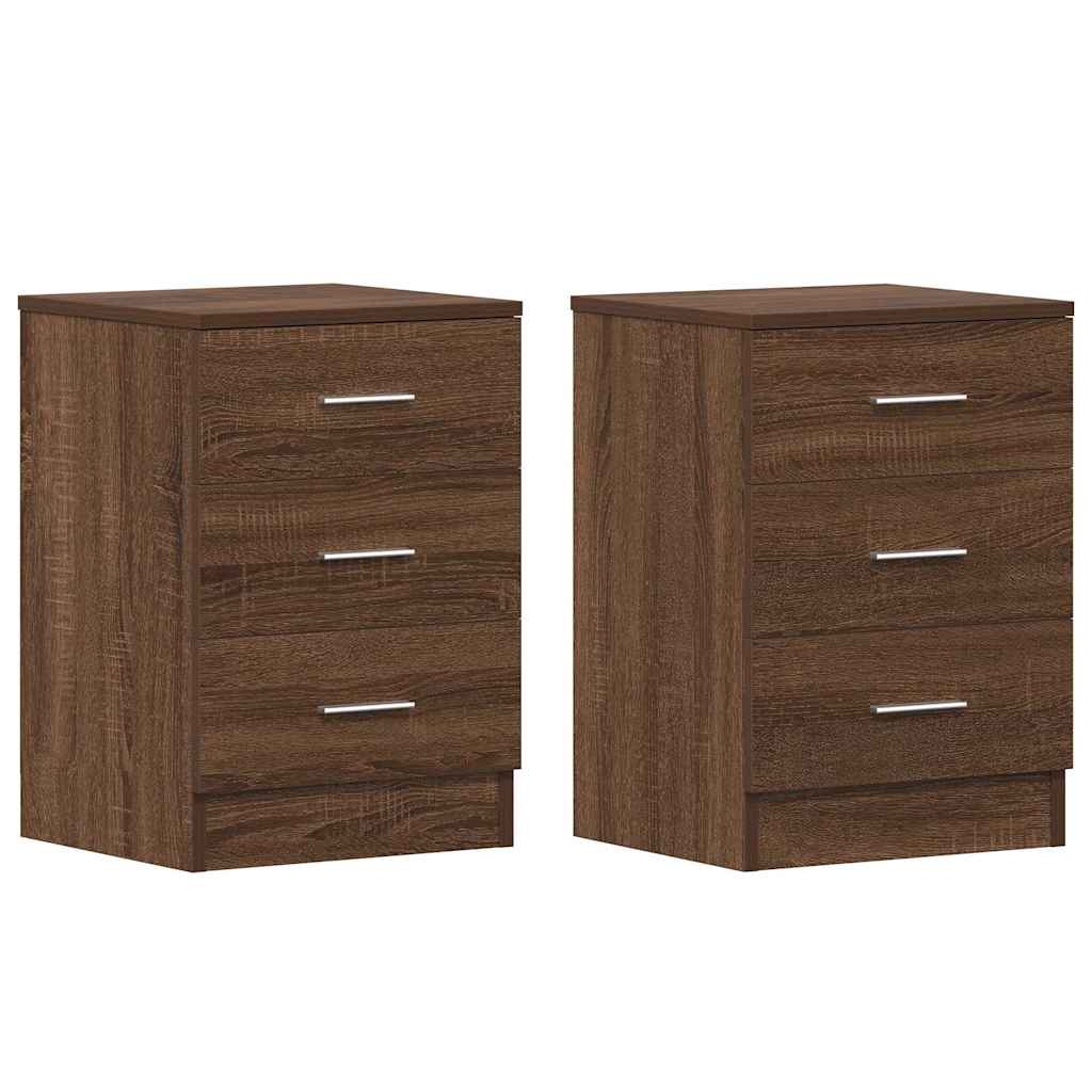 Comodini 2 pz Rovere Marrone 38x35x56 cm in Legno Multistrato - homemem39