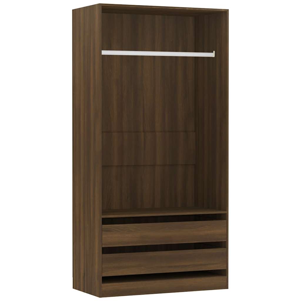 Armadio Rovere Marrone 100x50x200 cm in Legno Multistrato - homemem39