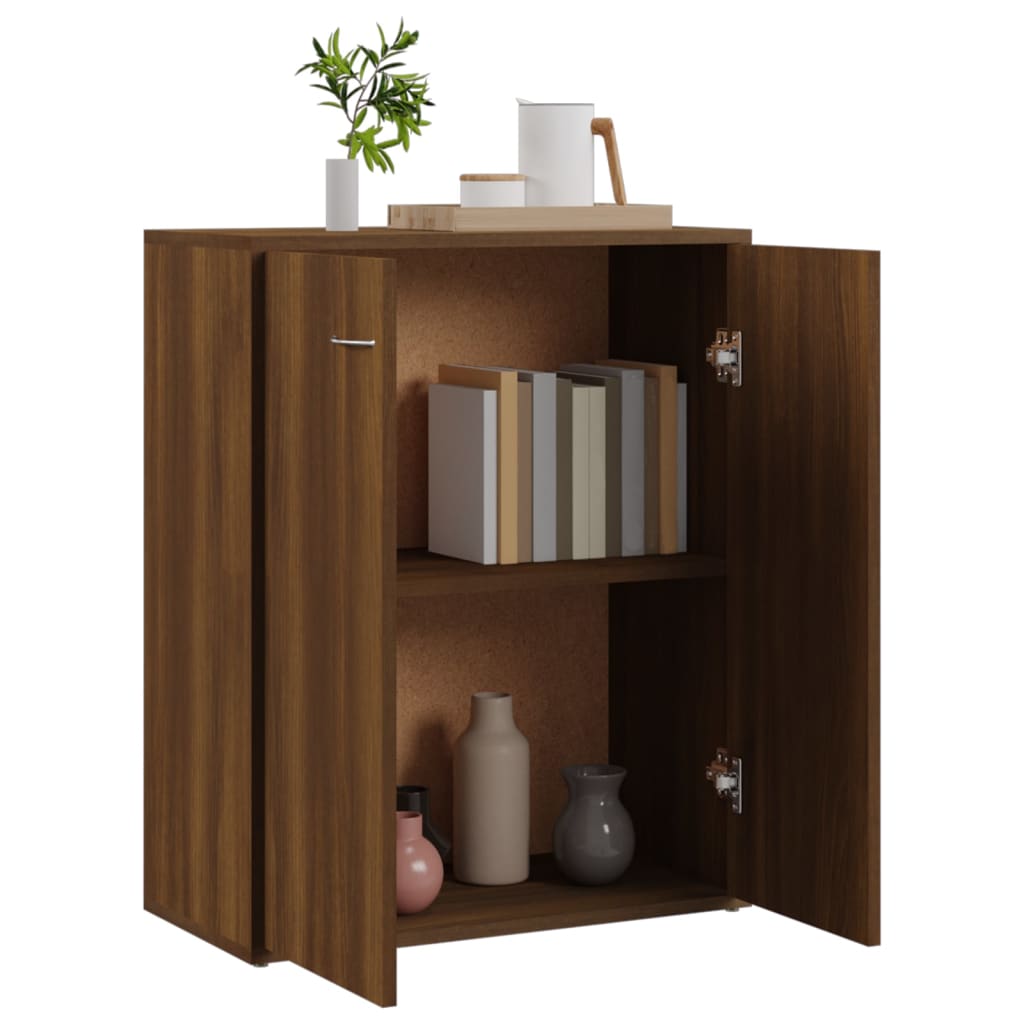 Credenza Rovere Marrone 60x30x75 cm in Legno Multistrato - homemem39