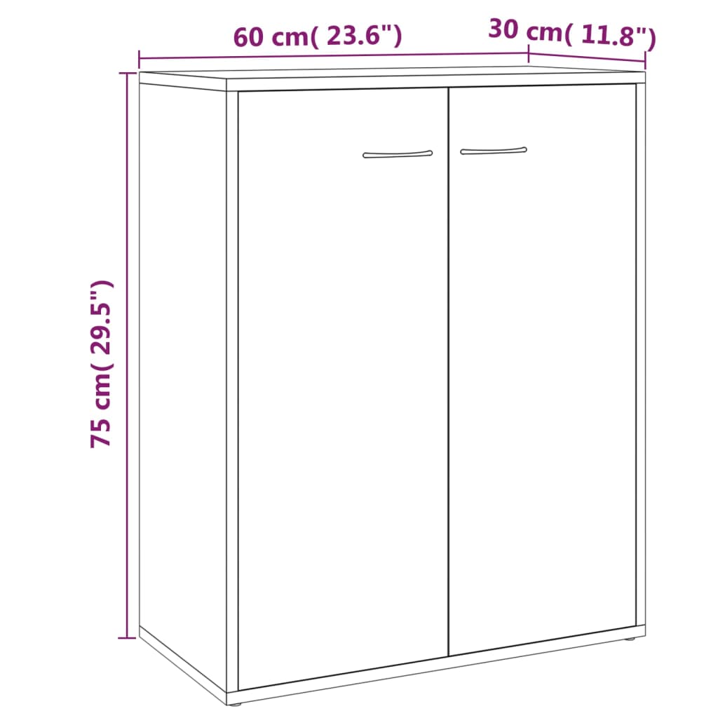 Credenza Rovere Marrone 60x30x75 cm in Legno Multistrato - homemem39