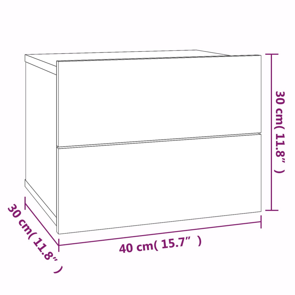 Comodino Rovere Fumo 40x30x30 cm Legno Multistrato - homemem39
