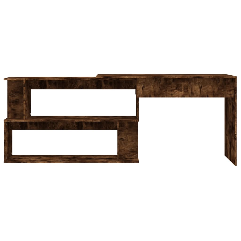 Scrivania Angolare Rovere Fumo 200x50x76cm in Legno Multistrato - homemem39