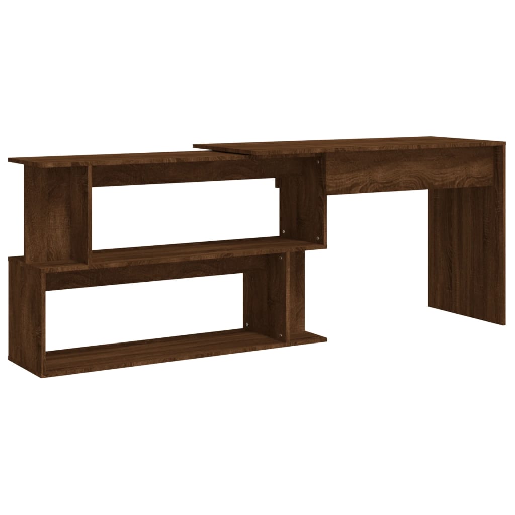 Scrivania Angolare Rovere Marrone 200x50x76cm Legno Multistrato - homemem39