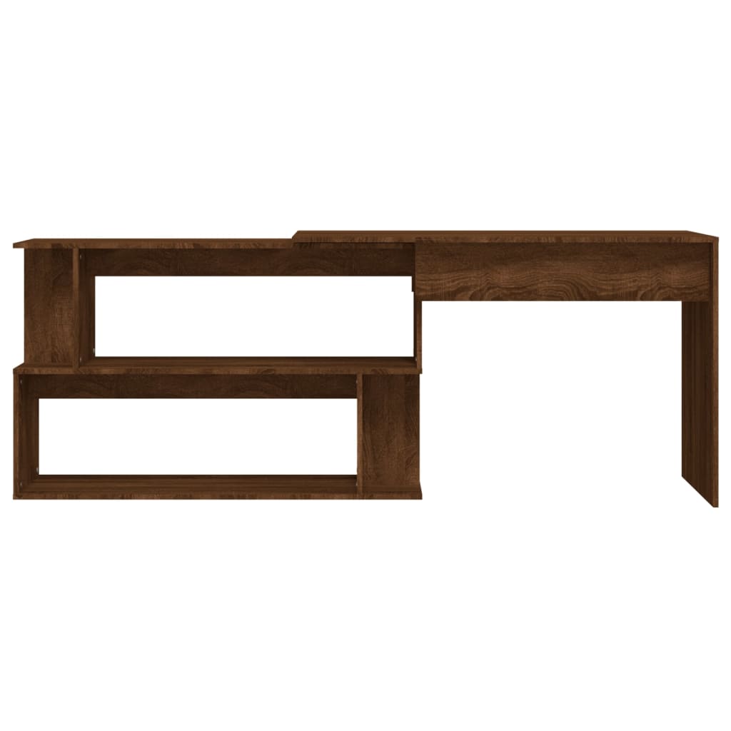 Scrivania Angolare Rovere Marrone 200x50x76cm Legno Multistrato - homemem39