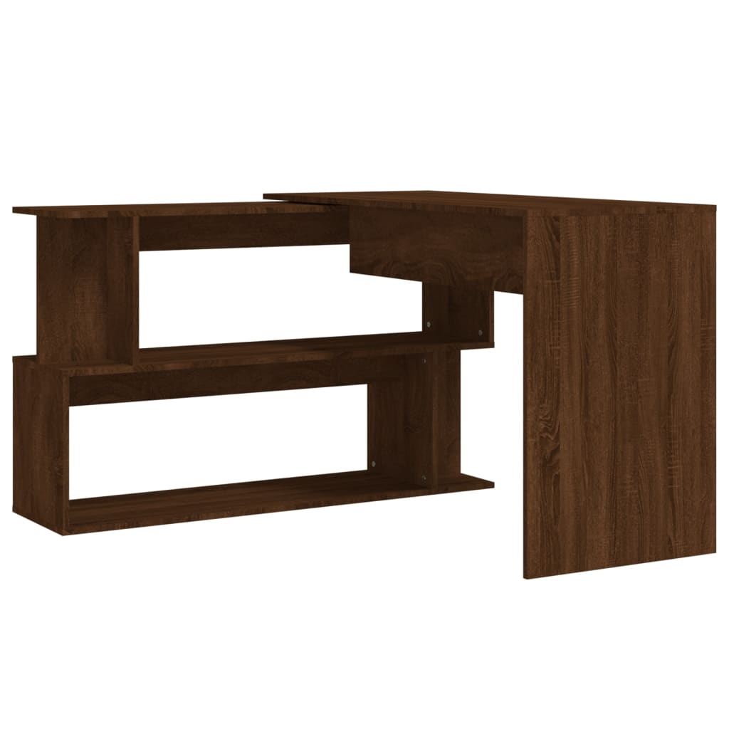 Scrivania Angolare Rovere Marrone 200x50x76cm Legno Multistrato - homemem39
