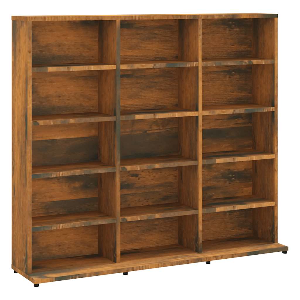Mobile Porta CD Rovere Fumo 100x23x89,5 cm in Legno Multistrato - homemem39