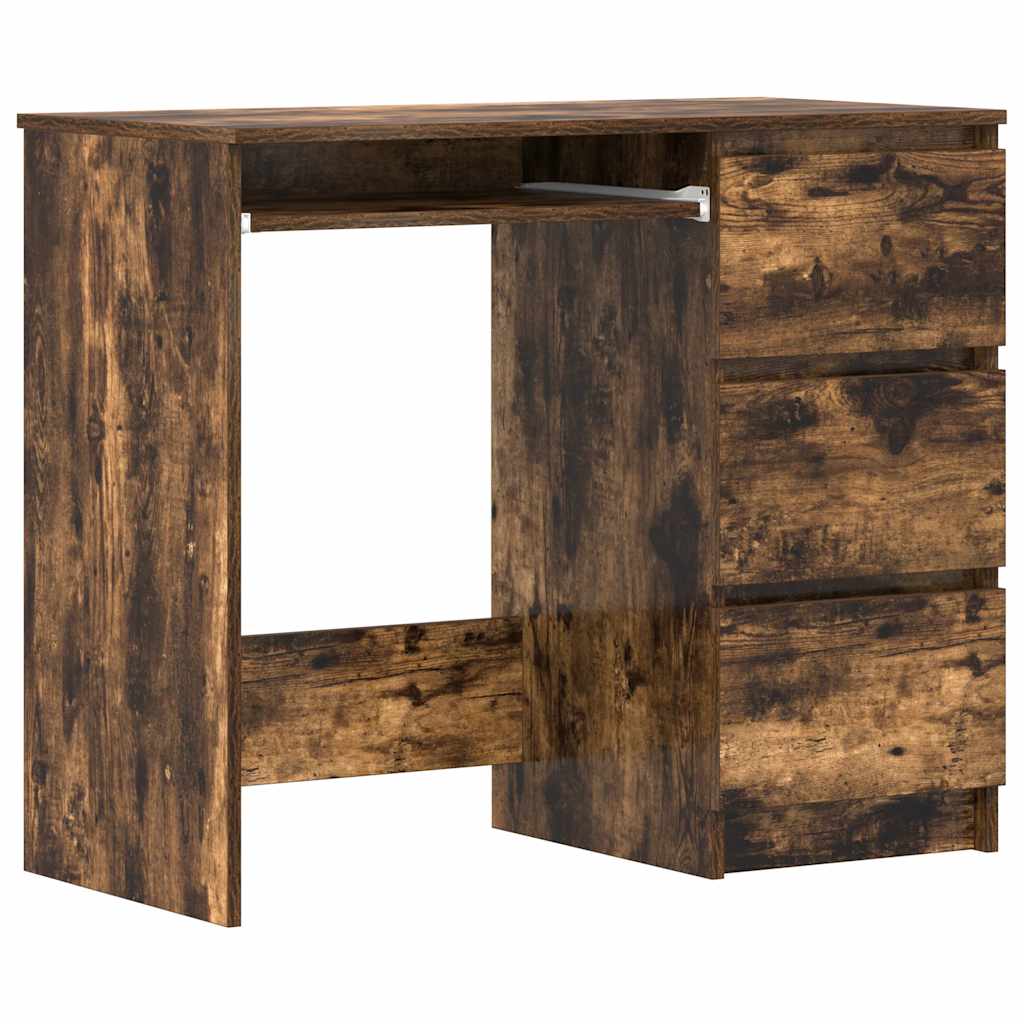 Scrivania Rovere Fumo 90x45x76 cm in Legno Multistrato - homemem39