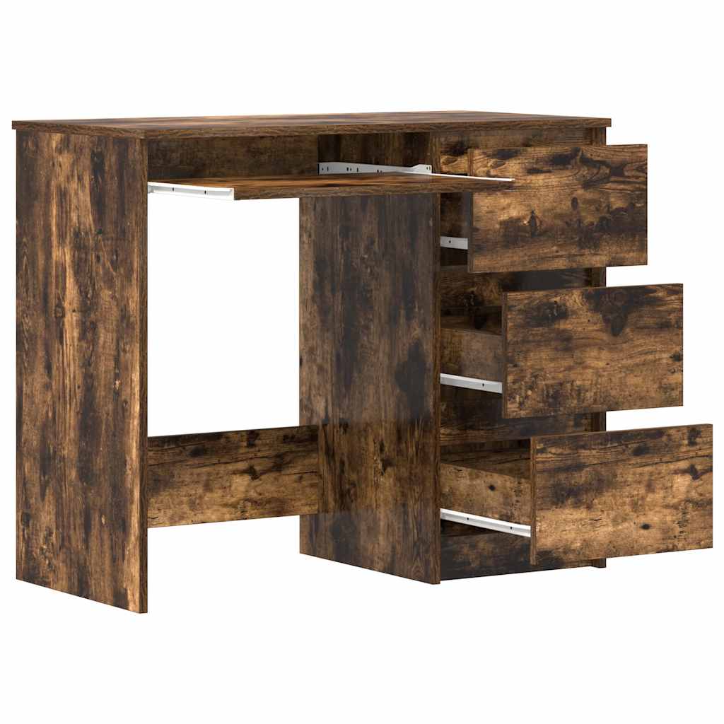 Scrivania Rovere Fumo 90x45x76 cm in Legno Multistrato - homemem39
